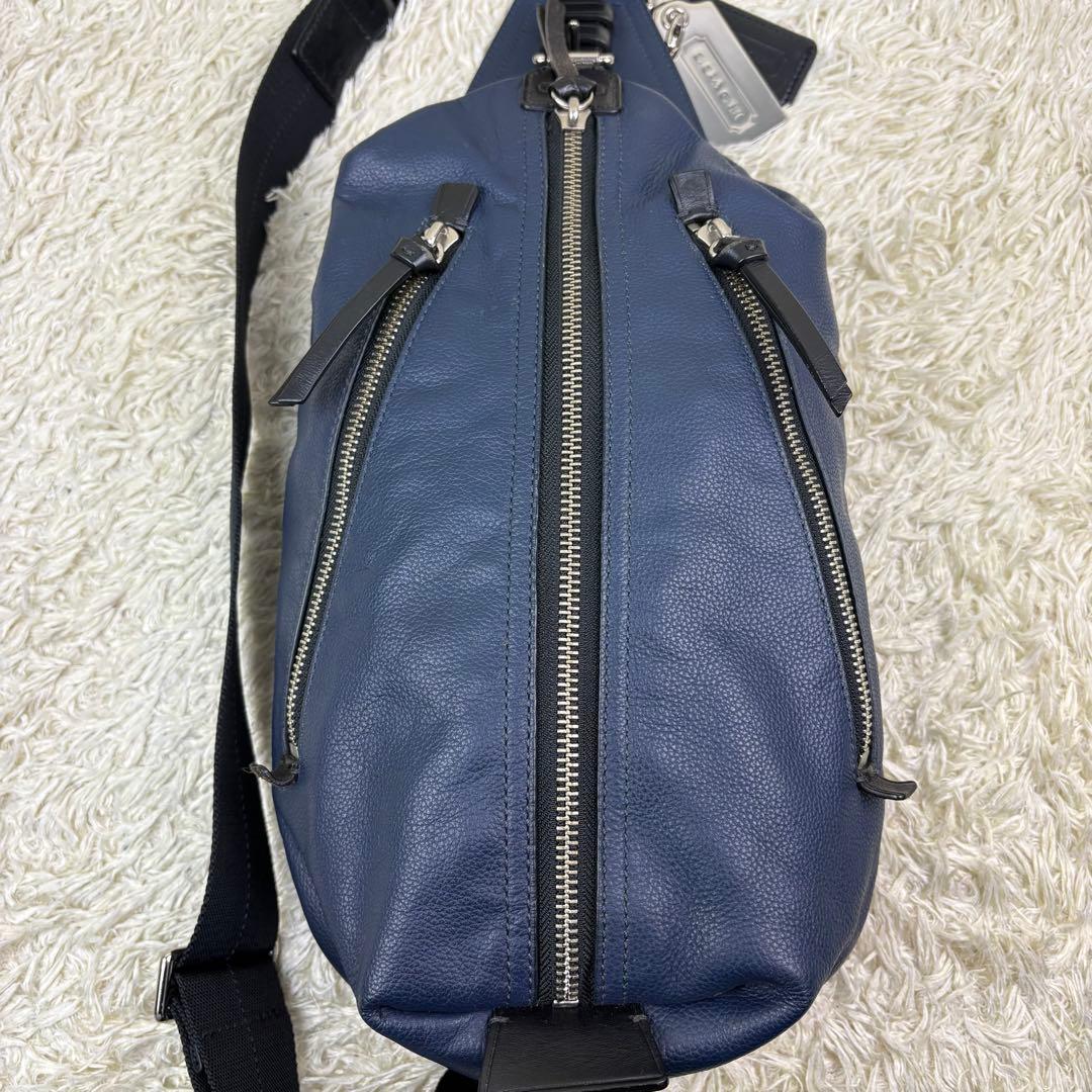 希少色 極美品 コーチ トンプソン ボディバッグ レザー シボ革