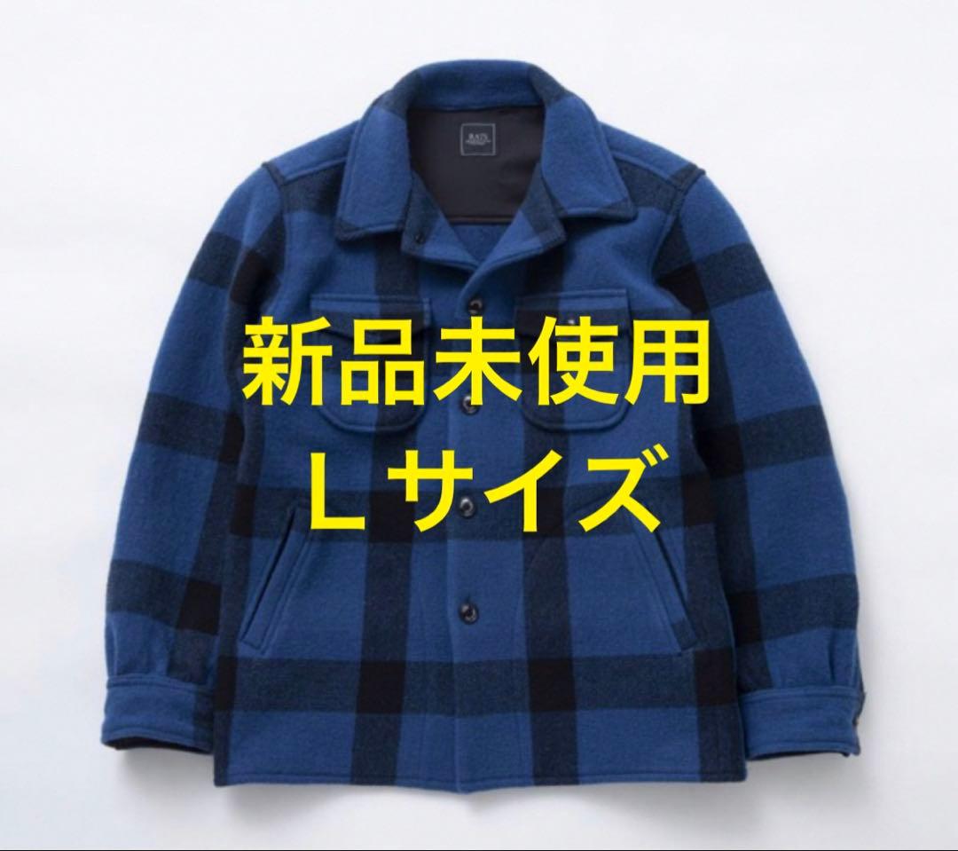 【RATS】BUFFALO CHECK SHIRT JKT ブルー Ｌサイズ