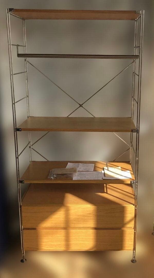 無印良品 組み立て済み　ステンレスユニットシェルフ オーク材 ステンレスユニットシェルフ オーク材棚セット ワイド 大 | 無印良品
