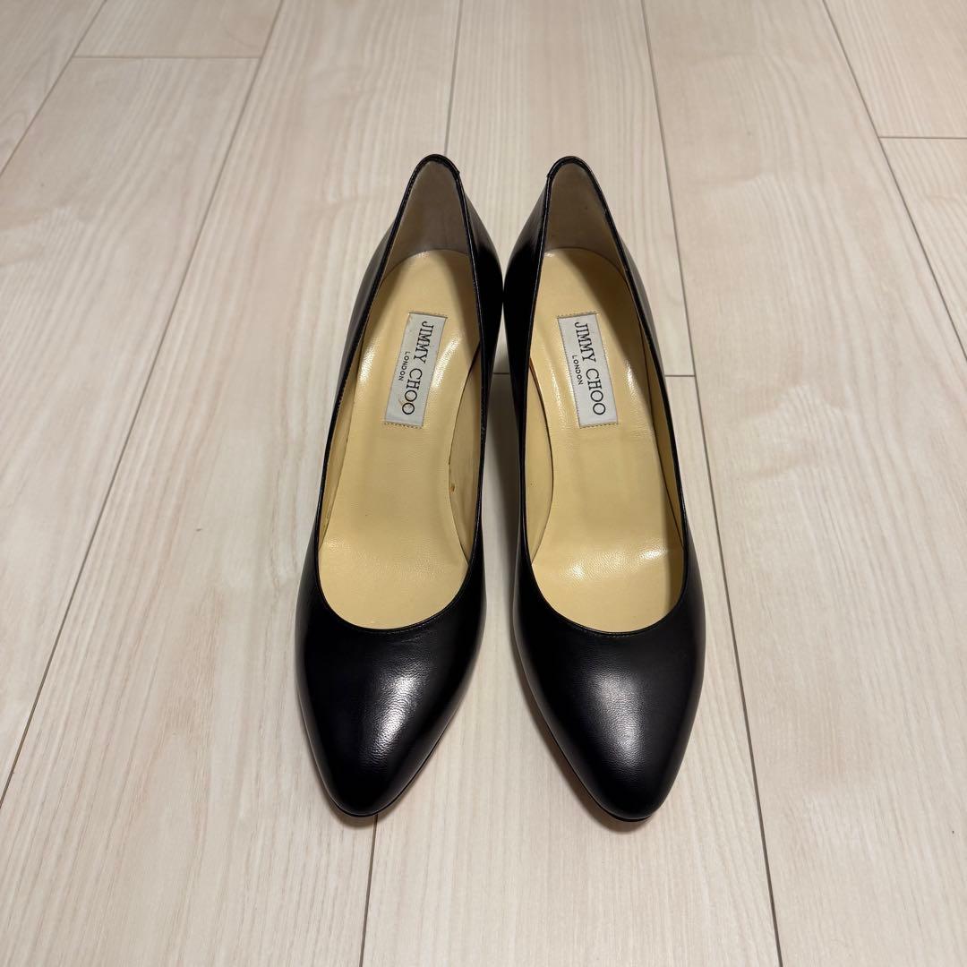 JIMMY CHOO ブラックレザー ハイヒール