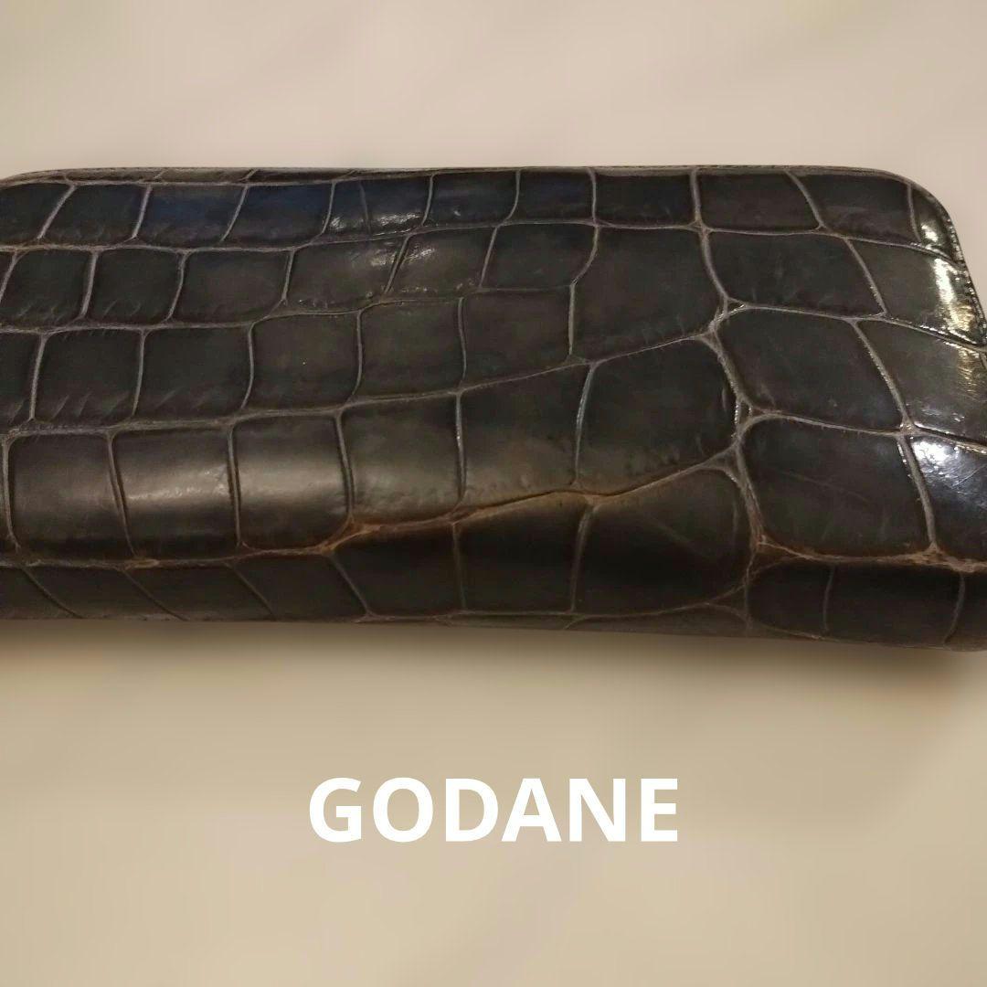 【奴凧】GODANEシャインクロコダイル長財布　ブルーグレー　男性女性 奴凧様専用】GODANEシャインクロコダイル長財布 ブルーグレー 男性女性