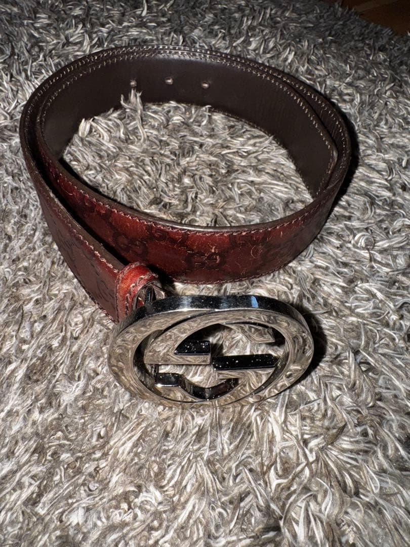 Gucci ブラウンレザーベルト