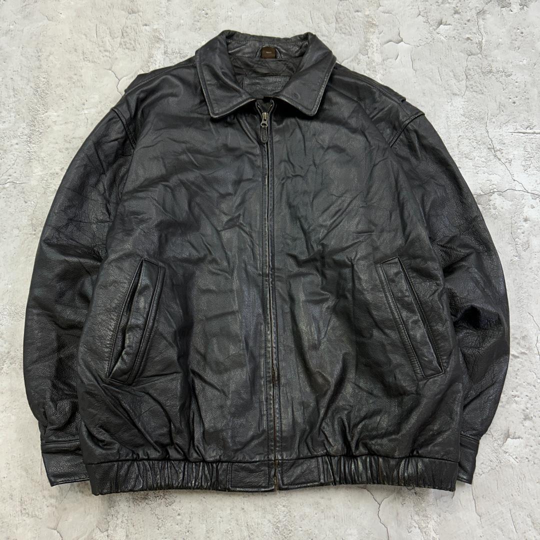 セ*ィ様 セントジョンズベイ　ブルゾンタイプ　レザージャケット　古着　ダークブラ