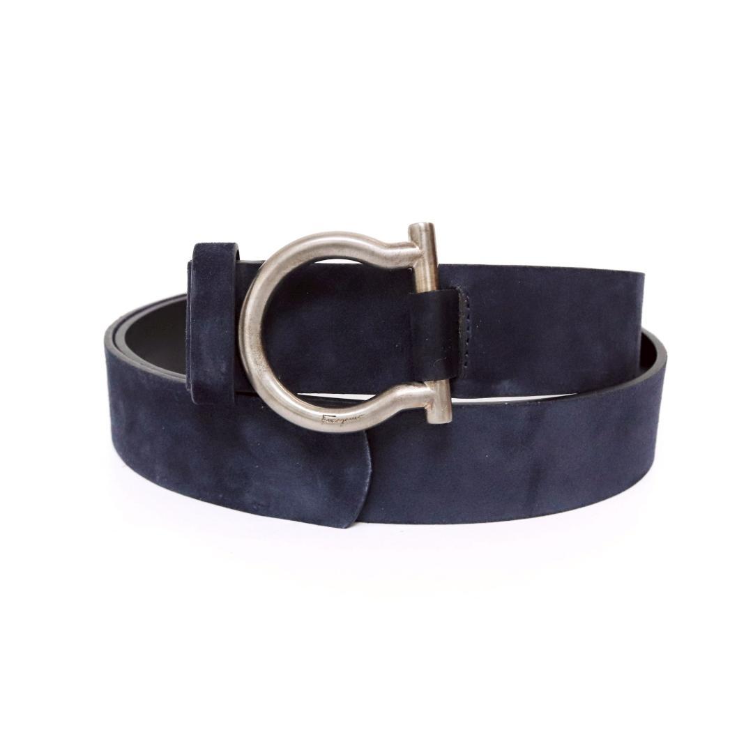 Ferragamo ガンチーニ スエードベルト 幅4 80〜100cm 1077