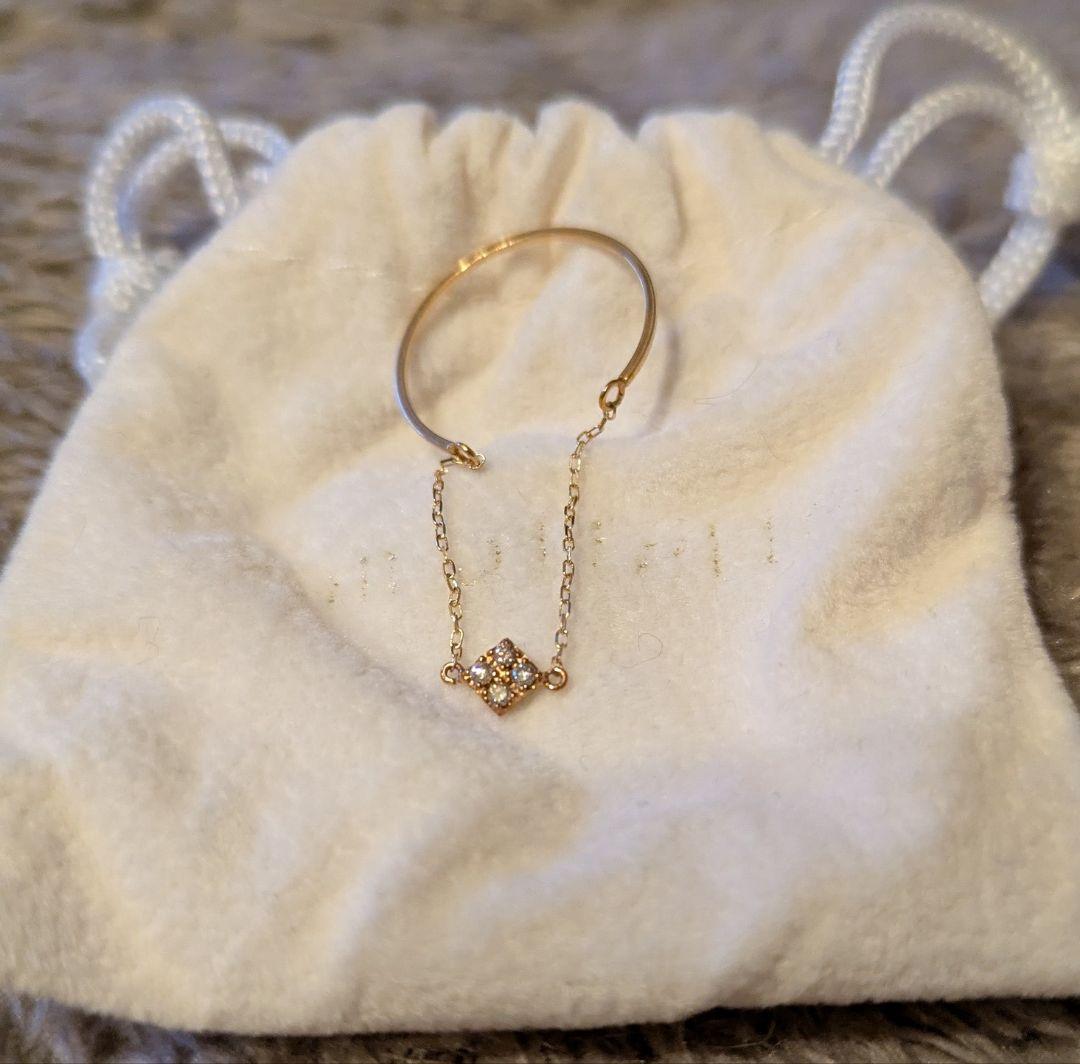 con affetto K10 ダイヤスクエア2連リング