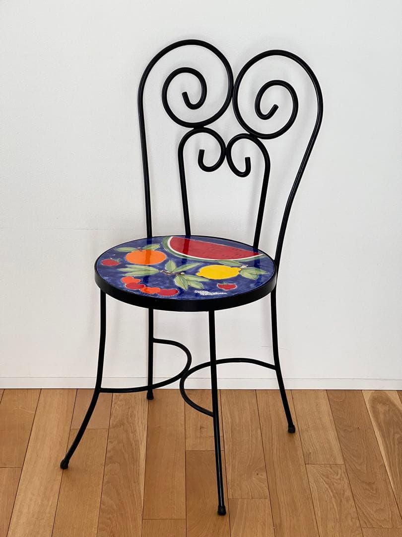 イタリア ニーノパルッカ チェア1脚 フルーツペイント ガーデン