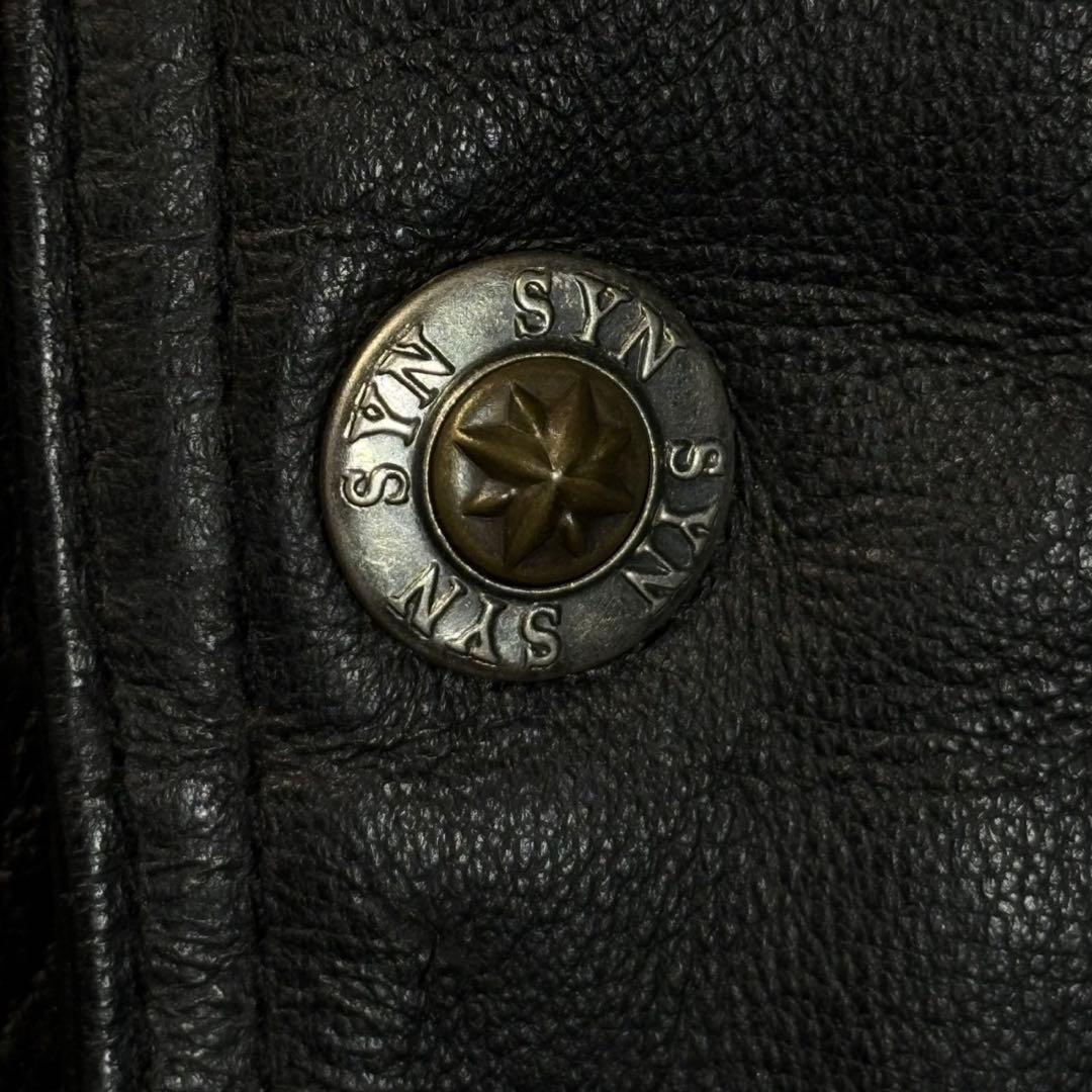 SYN レザージャケット L ブラック 本革 archive opium - メルカリ