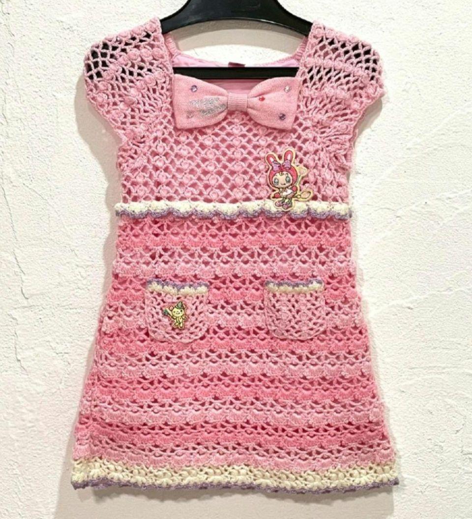 超美品★メゾピアノ★希少　平成レトロ　ニット半袖ワンピース　ラメ入り　ベリエ90 メゾピアノ 150 ベリエちゃん トレーナー 秋冬物 トップス 平成レトロ