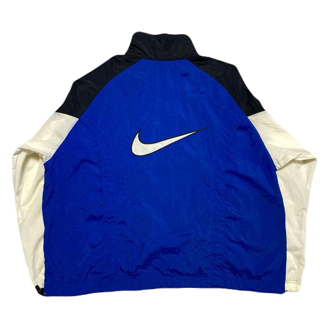 NIKE 90s 銀タグ ナイロンジャケット ビッグスウッシュロゴ XXL NIKE 90s 銀タグ ビッグロゴ刺繍 バックロゴ刺繍 スウッシュ ナイロン