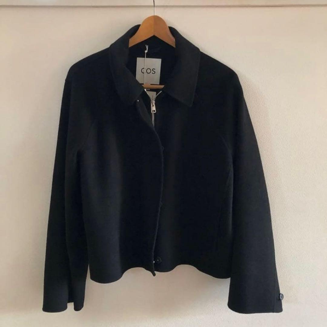 COS ダブルフェイスウールショートジャケット　ブラック　Mサイズ　短丈