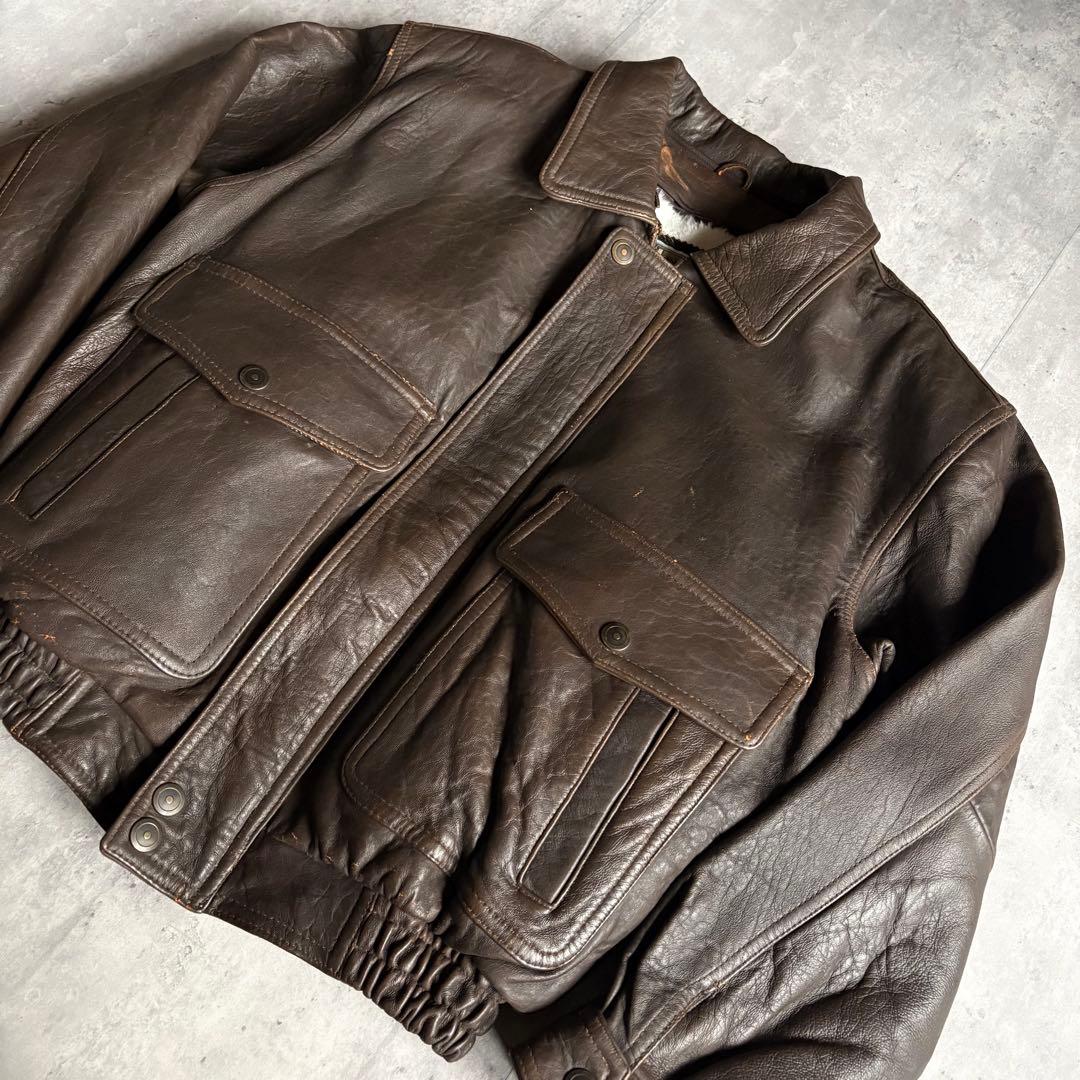 90s vintage】A-2 フライトジャケット ライナー 本革 短丈 古着 - メルカリ