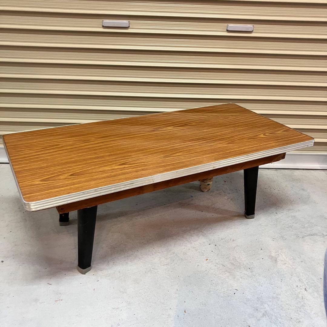 昭和レトロ 木製 木目柄 折りたたみテーブル センターテーブル