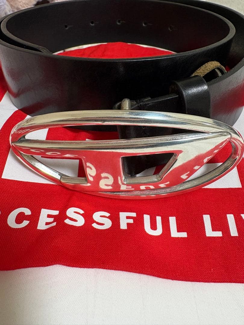 DIESEL ユニセックスベルト B-1DR ブラック/75