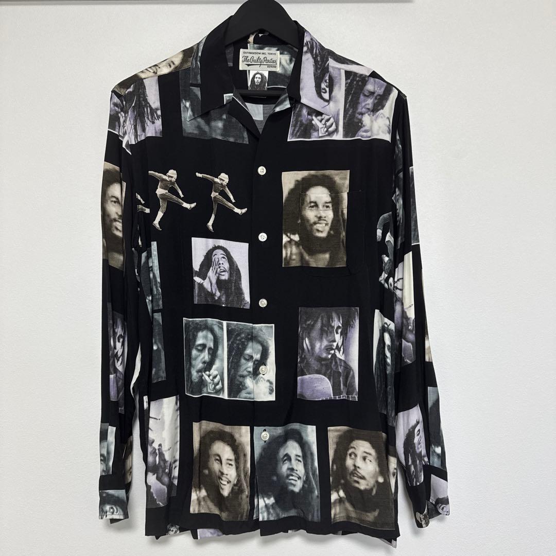 ワコマリア　ボブ・マーリー オープンカラー　ハワイアンシャツ　長袖シャツ　 L