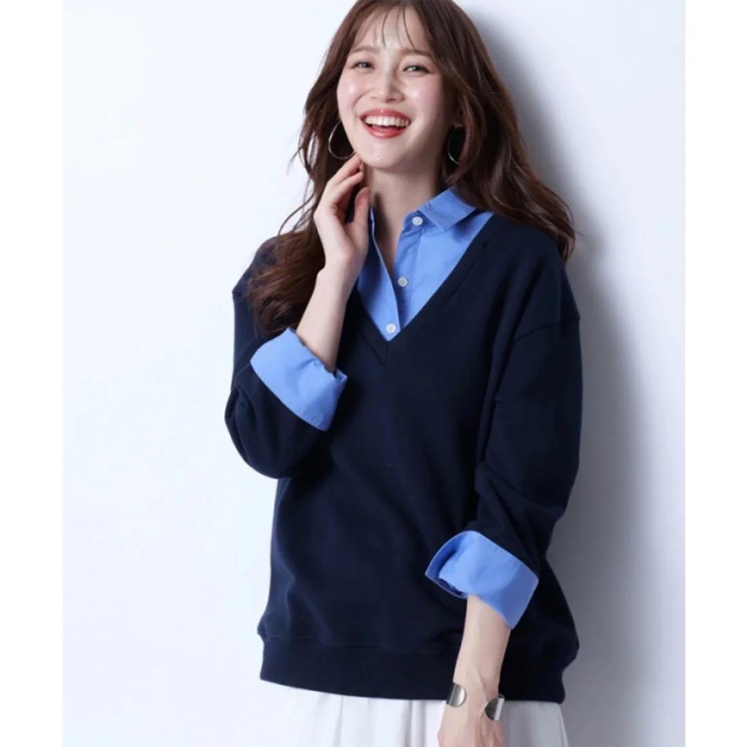 新品 ジャスグリッティー シャツレイヤードプルオーバー ニット - メルカリ