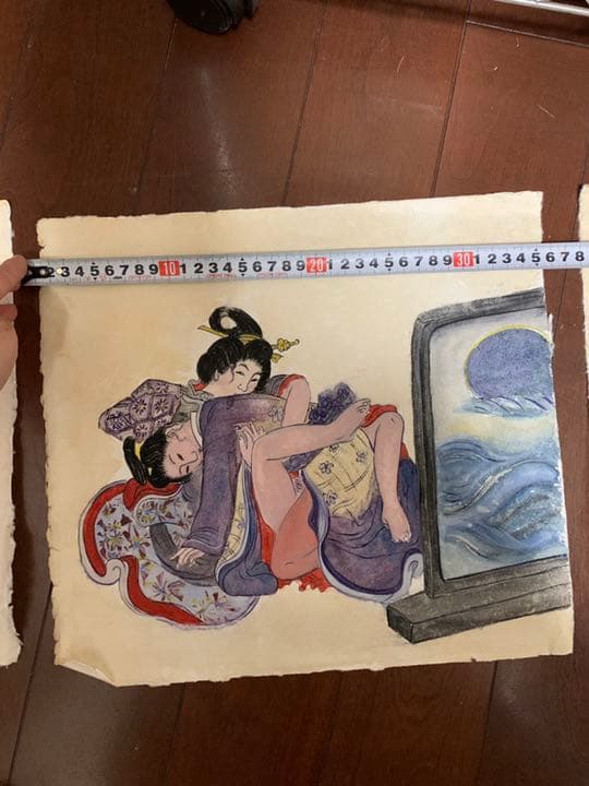 浮世绘 手描き肉筆絵画　3枚