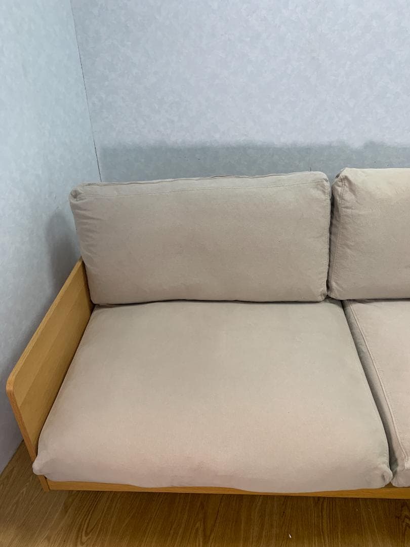 K182 無印良品 木製ソファ オーク材突板2.5 シーター - メルカリ