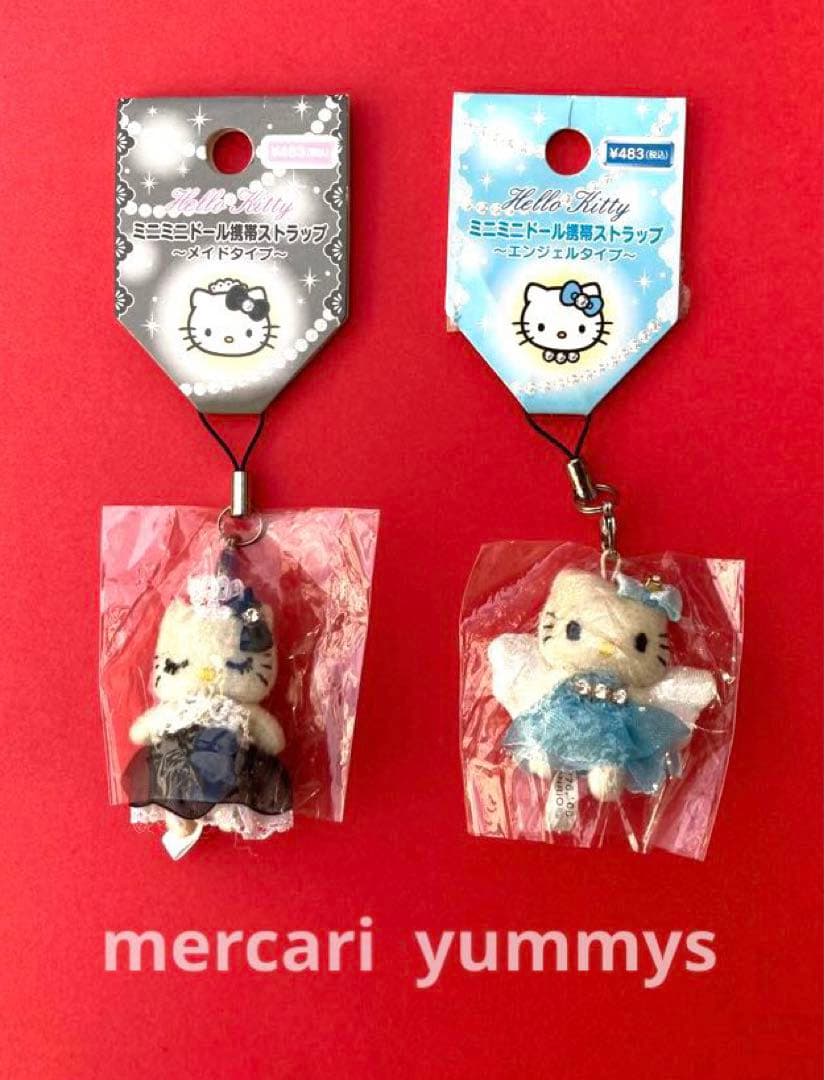 ハローキティ ミニミニドール携帯ストラップ ・メイドタイプ・エンジェルタイプ
