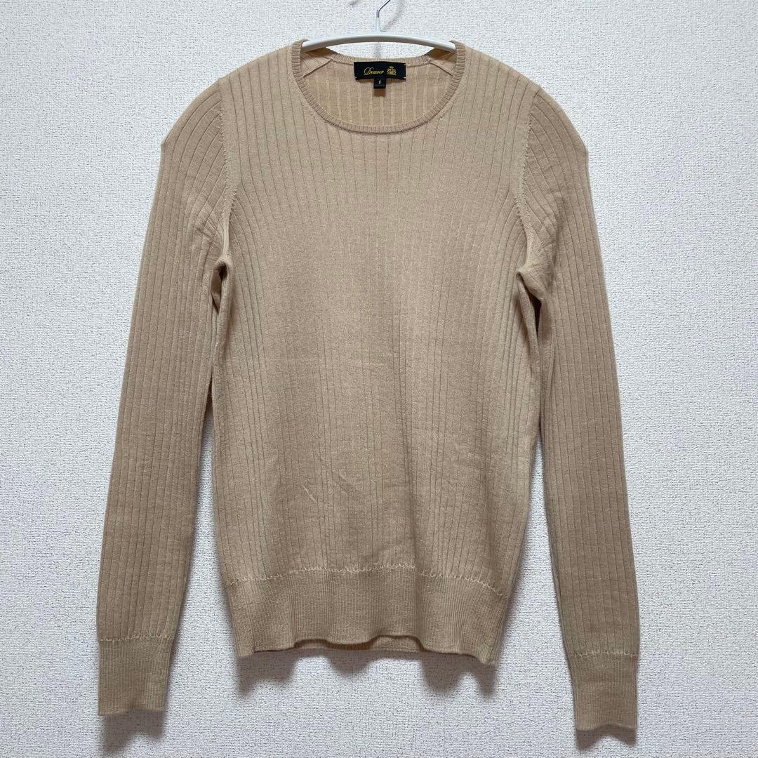 Drawer ドゥロワー 18Gカシミアシルク リブクルーネック ニット 1