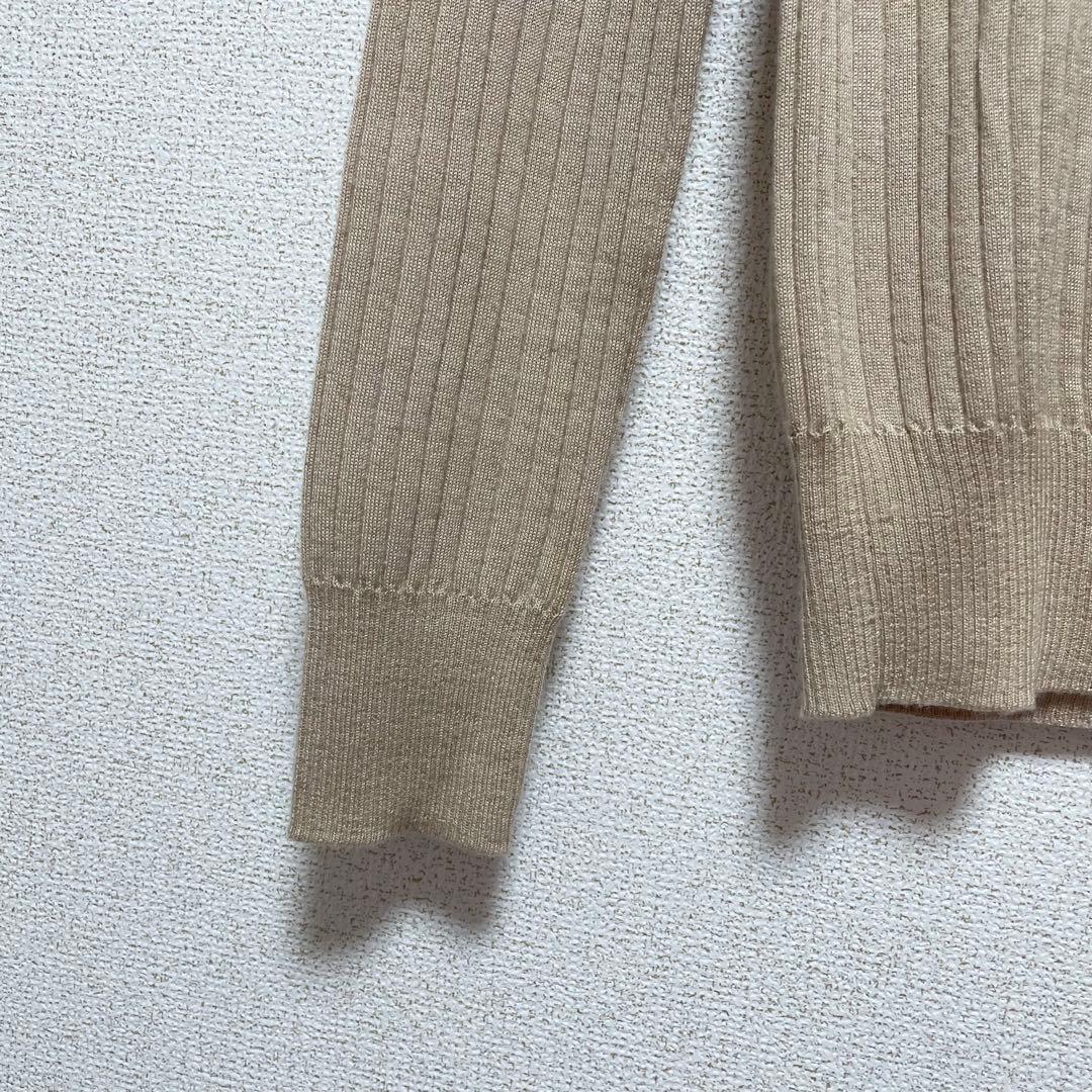 Drawer ドゥロワー 18Gカシミアシルク リブクルーネック ニット 1