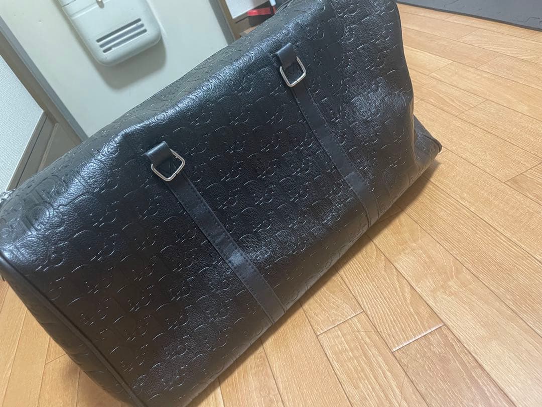 ジ*ア様 ディオール　ボストンバッグ　トロッター　レザー　シルバー金具　ネイビー