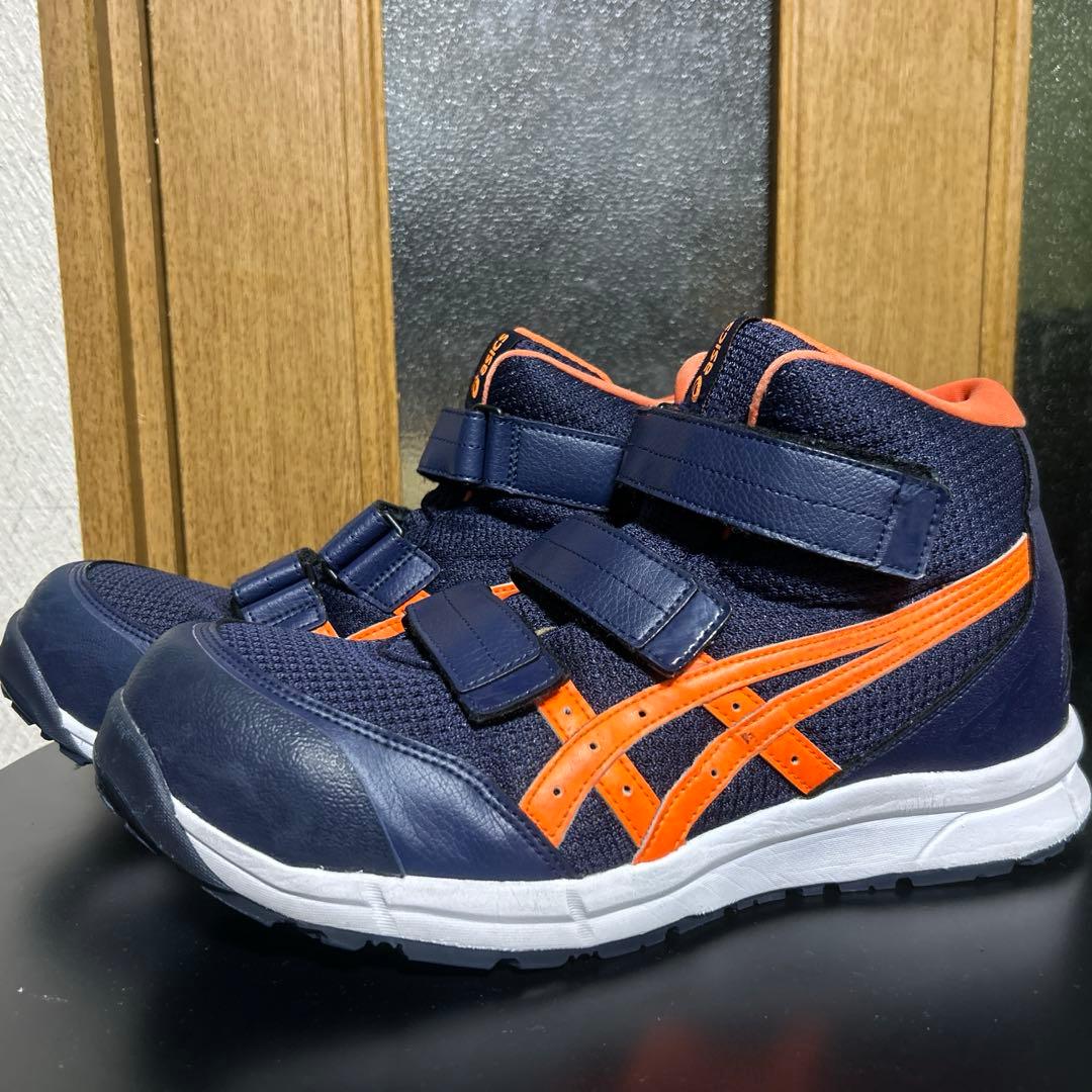 asics アシックス ネイビー オレンジ 安全靴 ハイカット