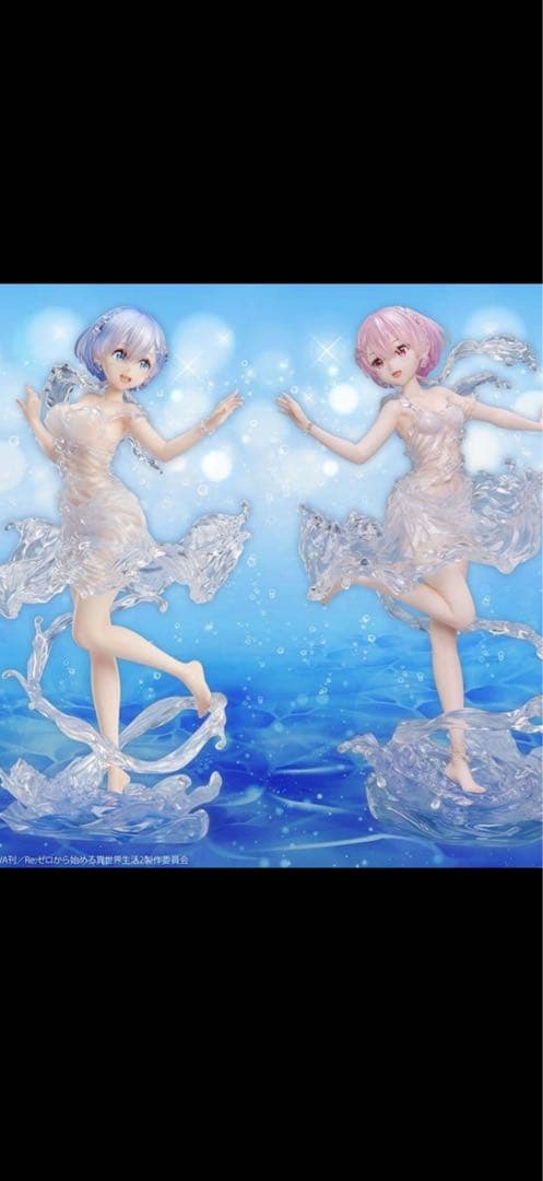 リゼロ　レム　ラム　アクアドレス　フィギュア2体セット リゼロ」レム＆ラムが豪華なゴシックドレス姿でフィギュアに！2体