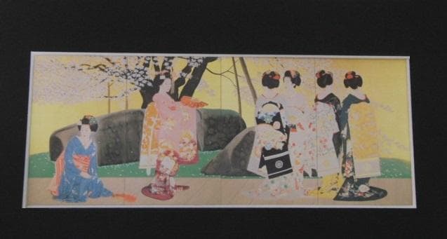 青山亘幹、【春（石割）】、希少な大判額装用画集より、美品、日本人画家