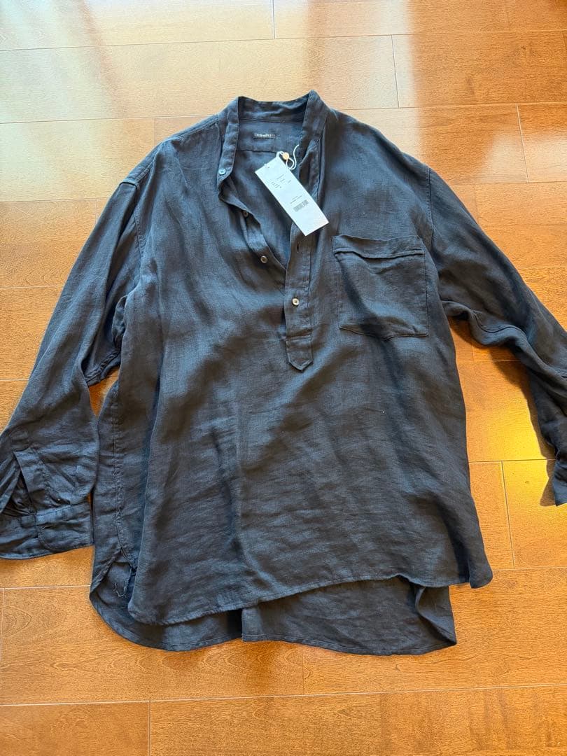 【試着のみタグ付】24ssCOMOLI リネンWクロス プルオーバー サイズ1