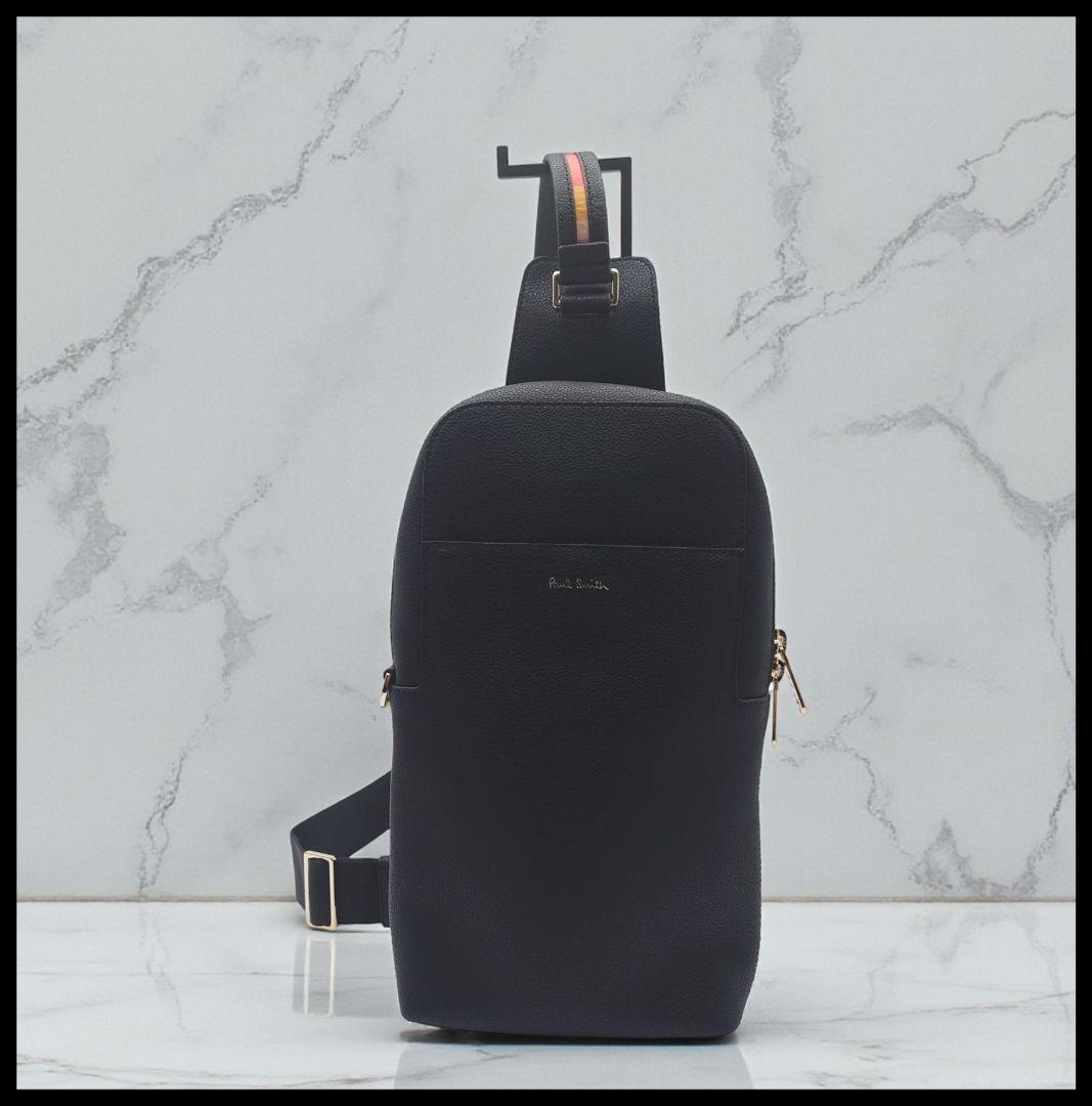 【美品】ポールスミス　レザー　ボディバッグ　ショルダーバック　ストライプ