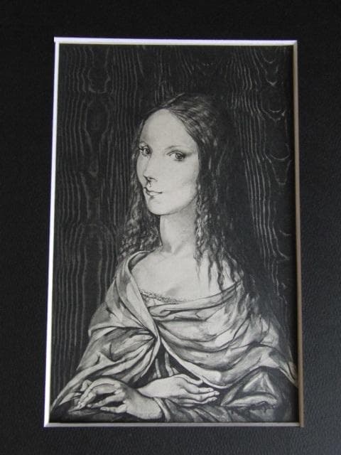 藤田嗣治、【長い髪】、希少な限定額装用画集画、新品高級額 額装付
