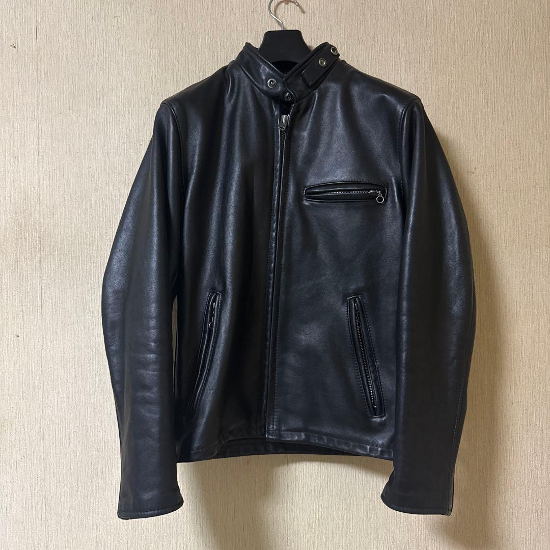 Schott 641ブラック レザージャケット 36(シングル)