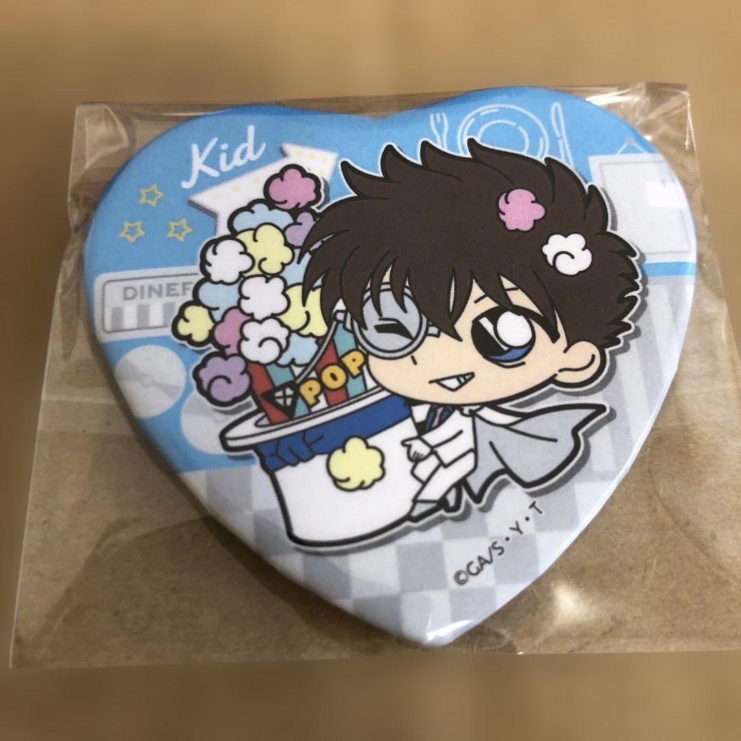 名探偵コナン アメリカンダイナー ハート型缶バッジ 怪盗キッド コナン