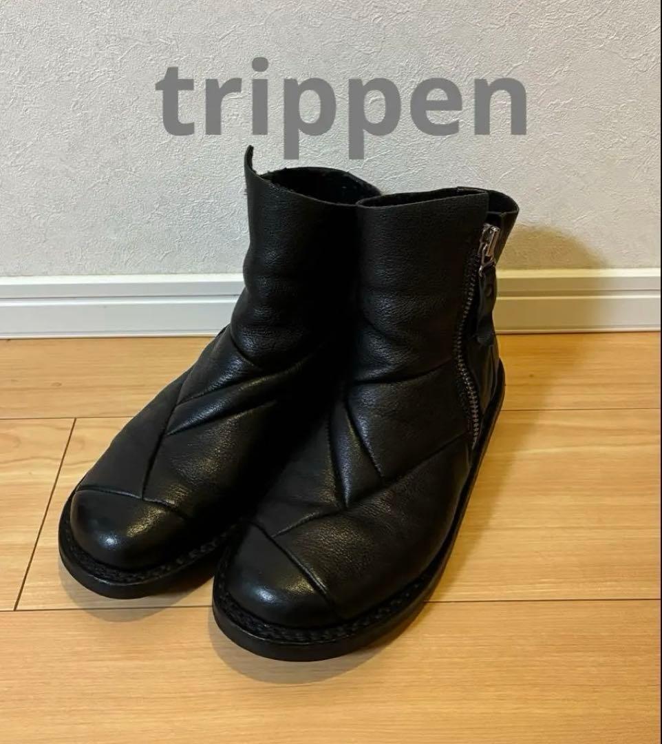 かおり　trippen トリッペン ショートブーツ サイドジップ 楽天市場】○trippen 【トリッペン】 サイドジッパーショートブーツ