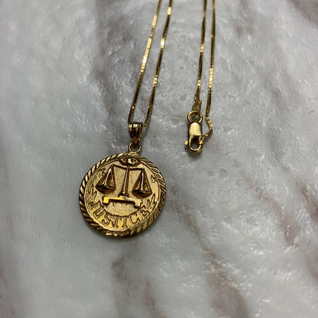 SUPREME Justice Gold Pendant 14k 18ss. - メルカリ