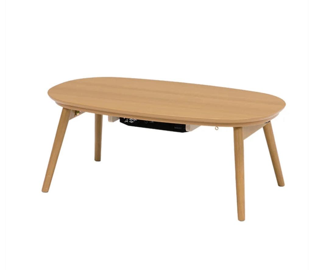 楕円形木製こたつ 中型 ナチュラル 協立工芸 こたつ こたつテーブル テーブル 105cm 豆型 楕円形 ブラウン