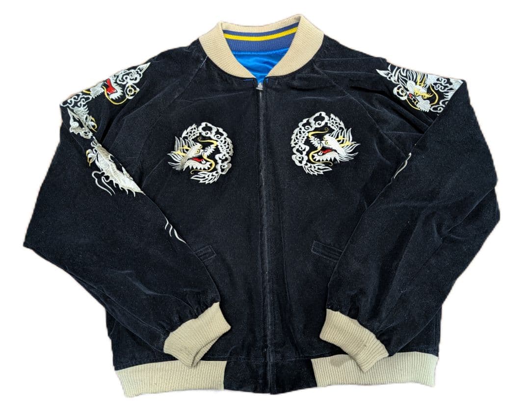 ヴィンテージ リバーシブル スカジャン スーベニア 龍 別珍 ベロア