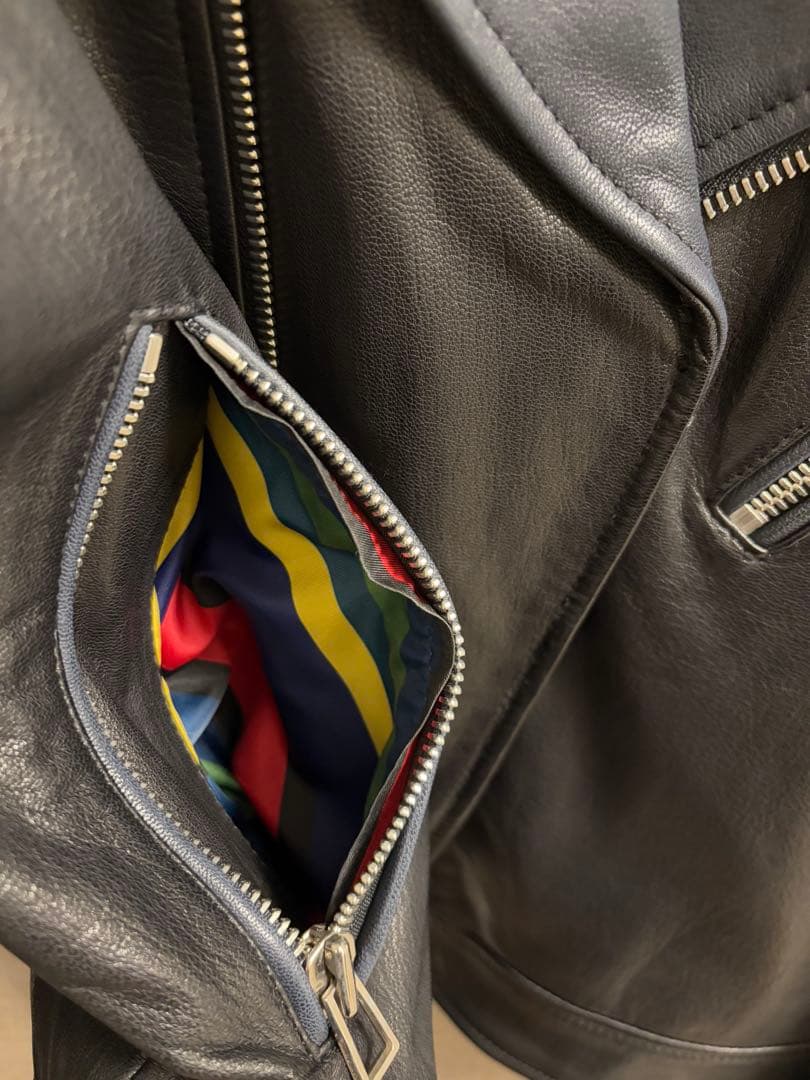 PAUL SMITH ダブルライダースジャケット 黒 - メルカリ