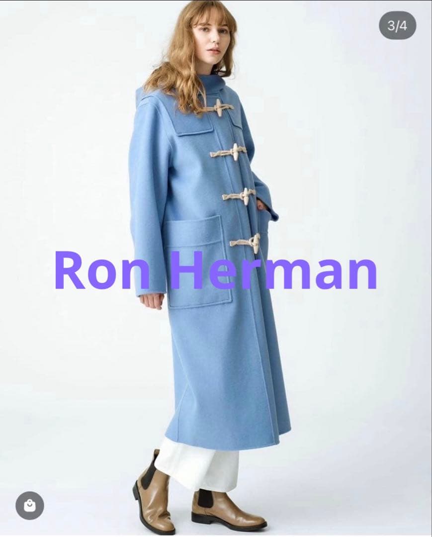 【美品】RonHerman　ダッフルコート スカイブルー XS サイズ