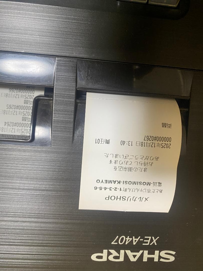 取説 カギ付き シャープ レジスター XEーA407 20部門