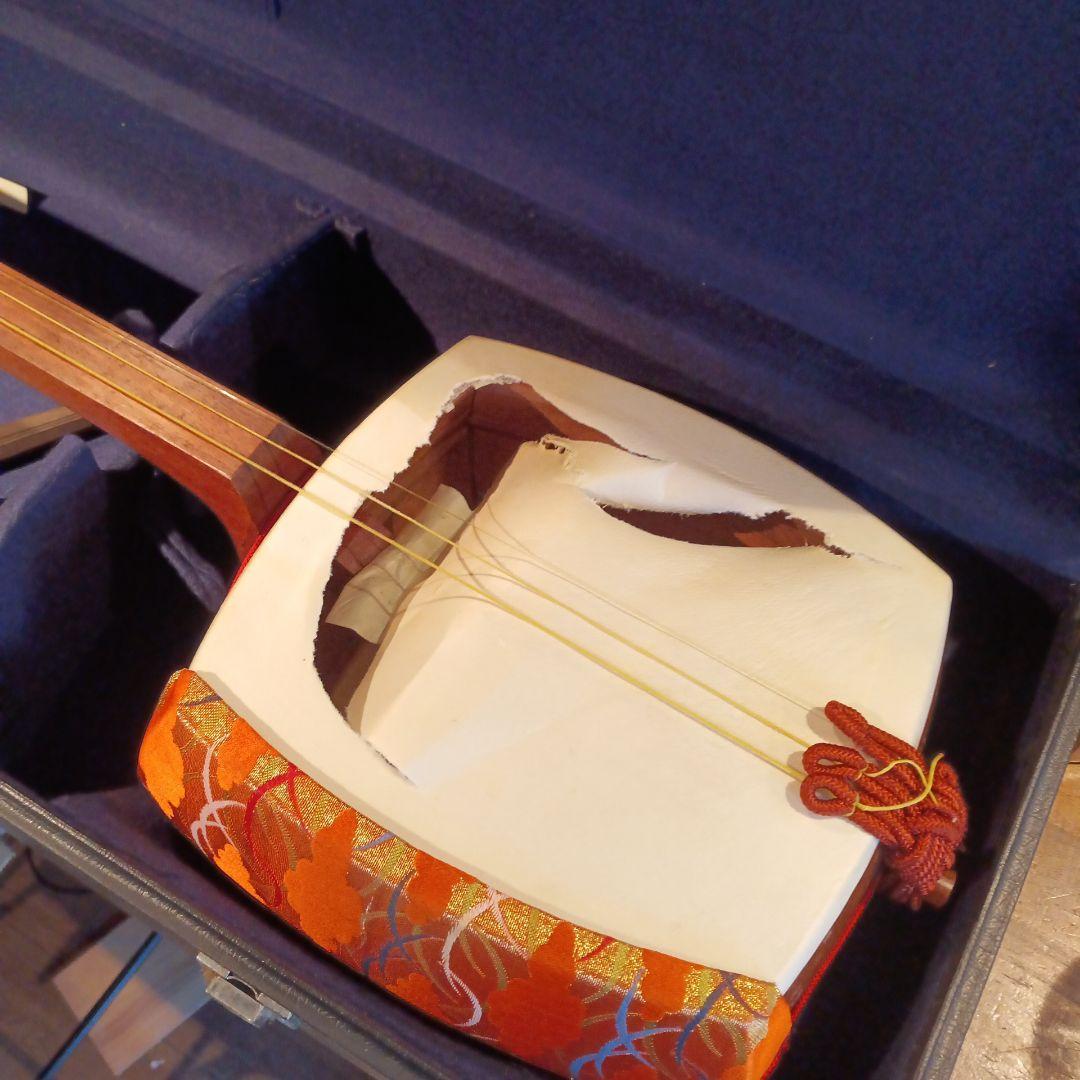 高級　三味線　本体　ケース付