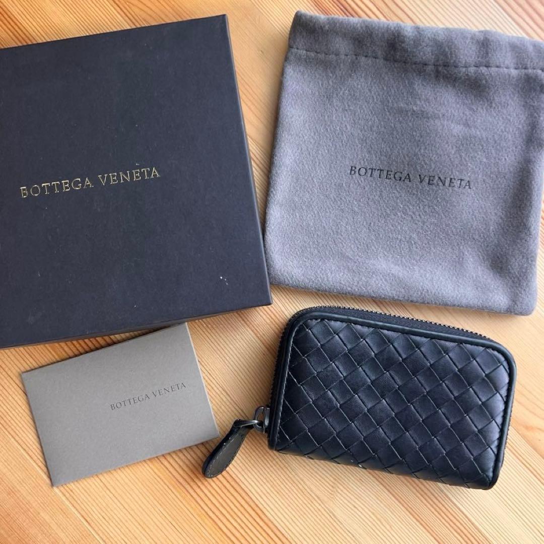 美品 ボッテガヴェネタ イントレチャート ケース カードケース ブラック