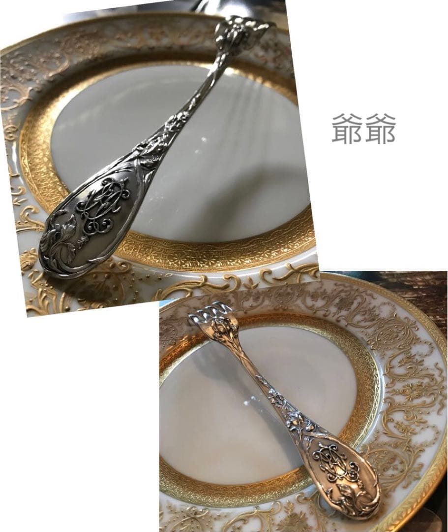 フランス 純銀製／フォーク２本／Puiforcat ピュイフォルカ／「アイリス」 フランスの高級シルバーカトラリー ピュイフォルカ(PUIFORCAT) 芸術的