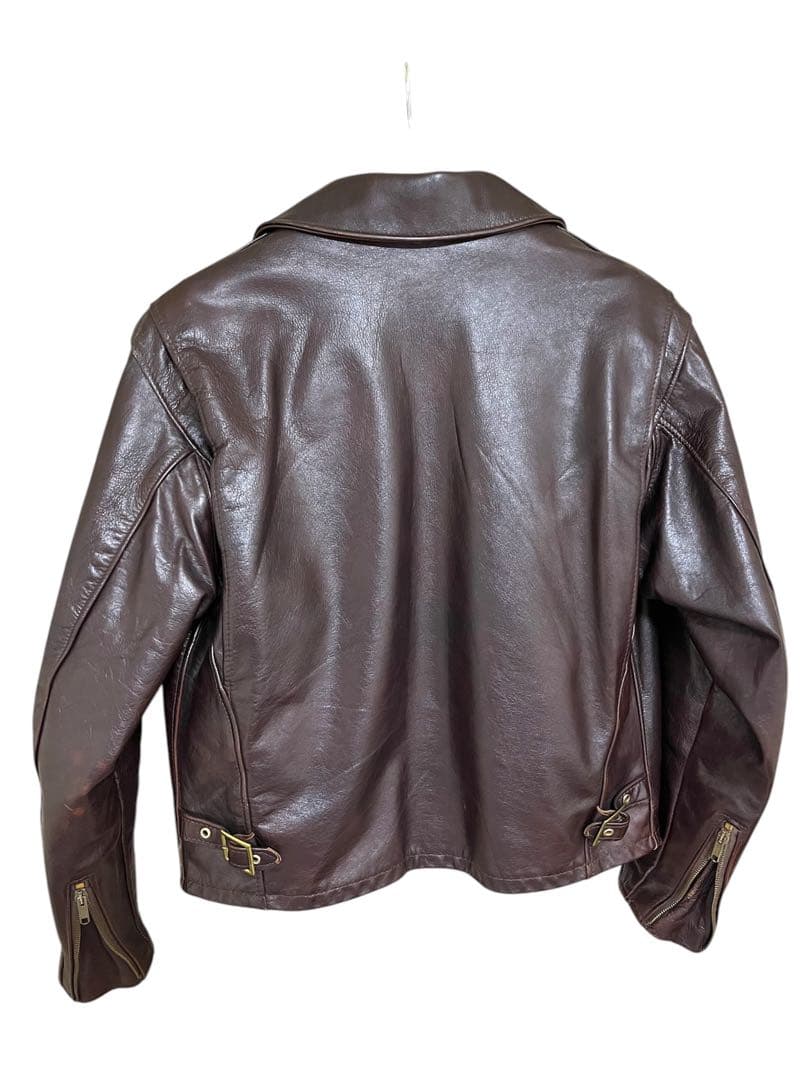 Schott 643EVS 襟付きシングルライダース ダークブラウン サイズ38