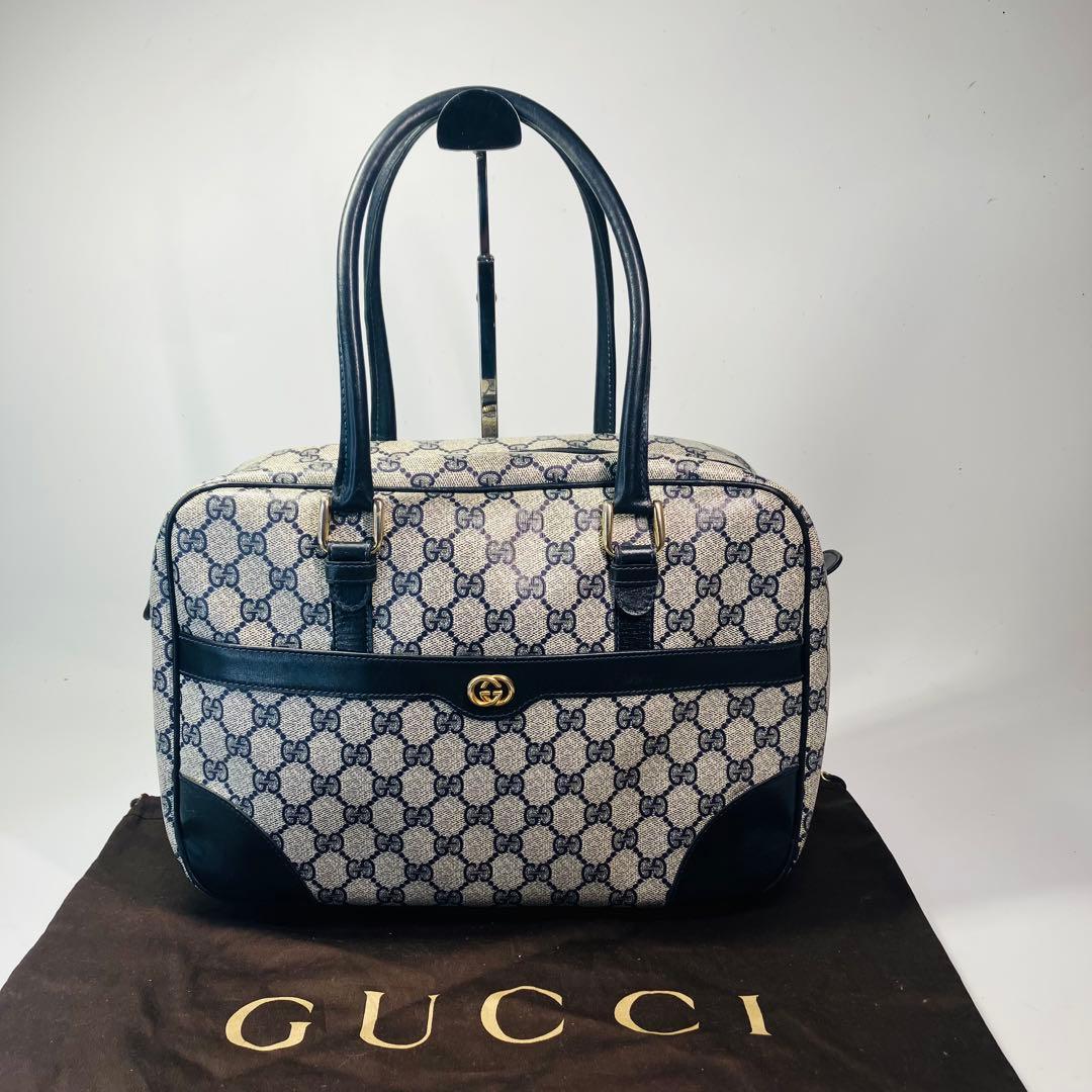 GUCCI オールドグッチGG スプリーム PVCレザーハンドバッグ ボストン