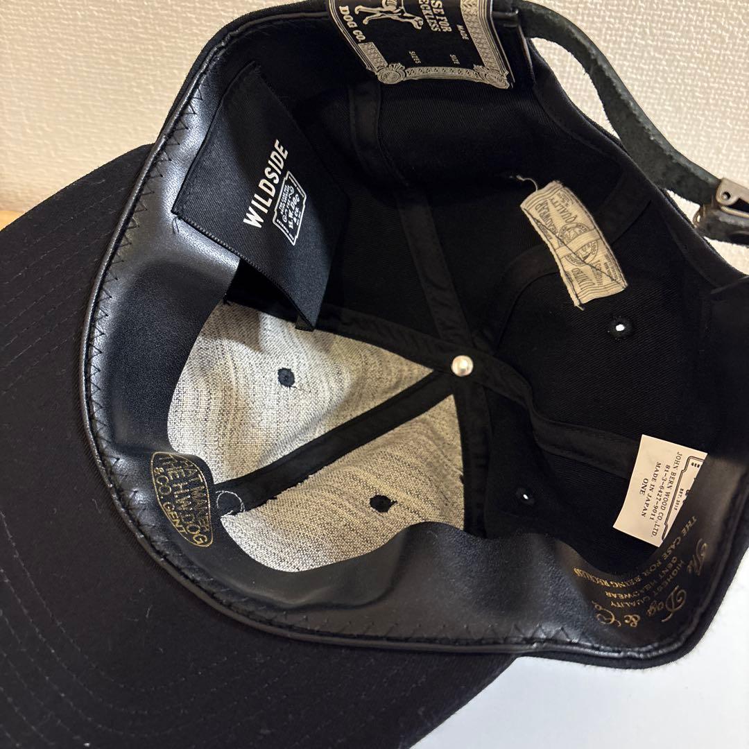 hwdog ヨウジヤマモトコラボブラック刺繍Wロゴベースボールキャップ