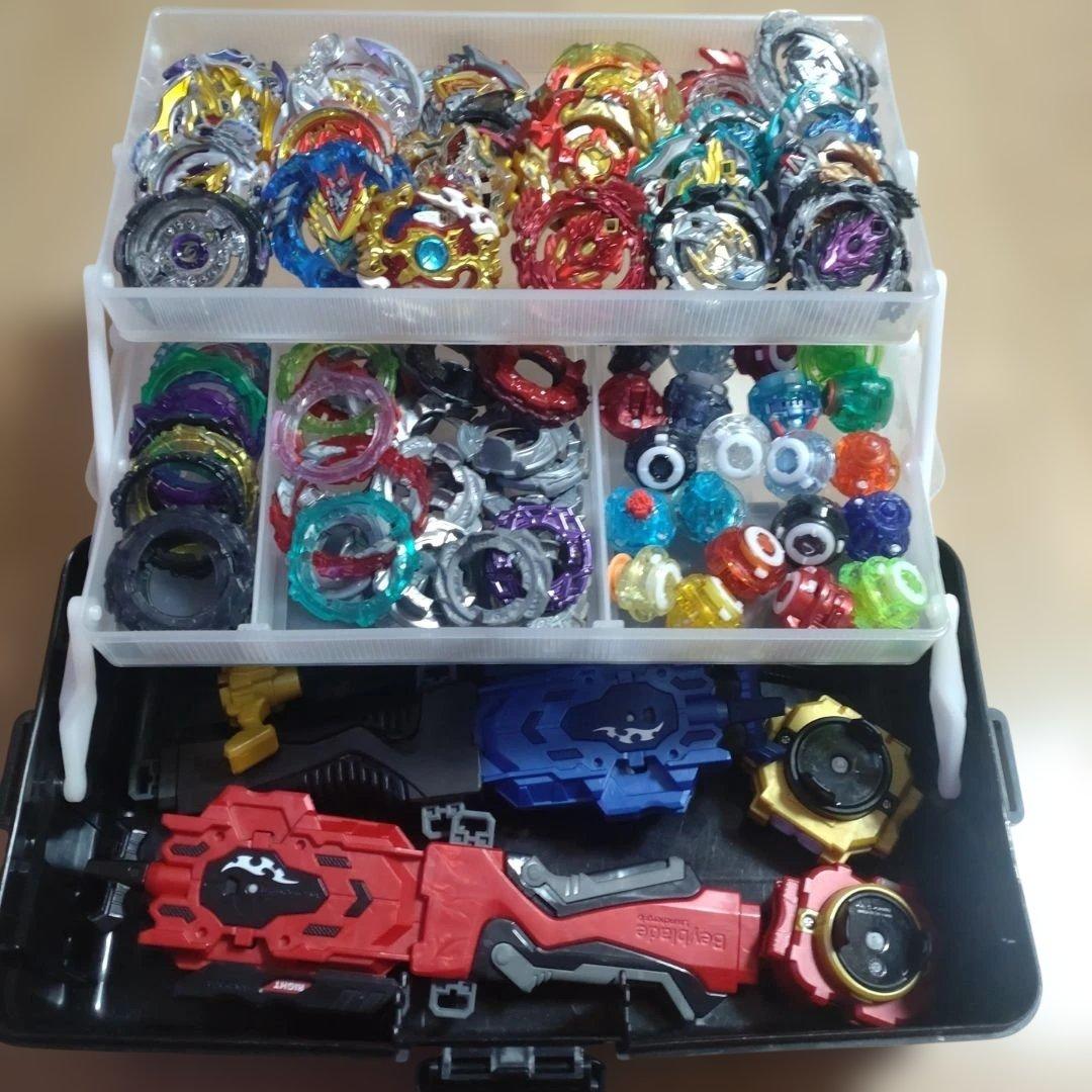 ベイブレードセット　まとめ売り　ランチャー付き【ケース付】 ベイブレードX セット まとめ売り ランチャー ケース付き コバルト