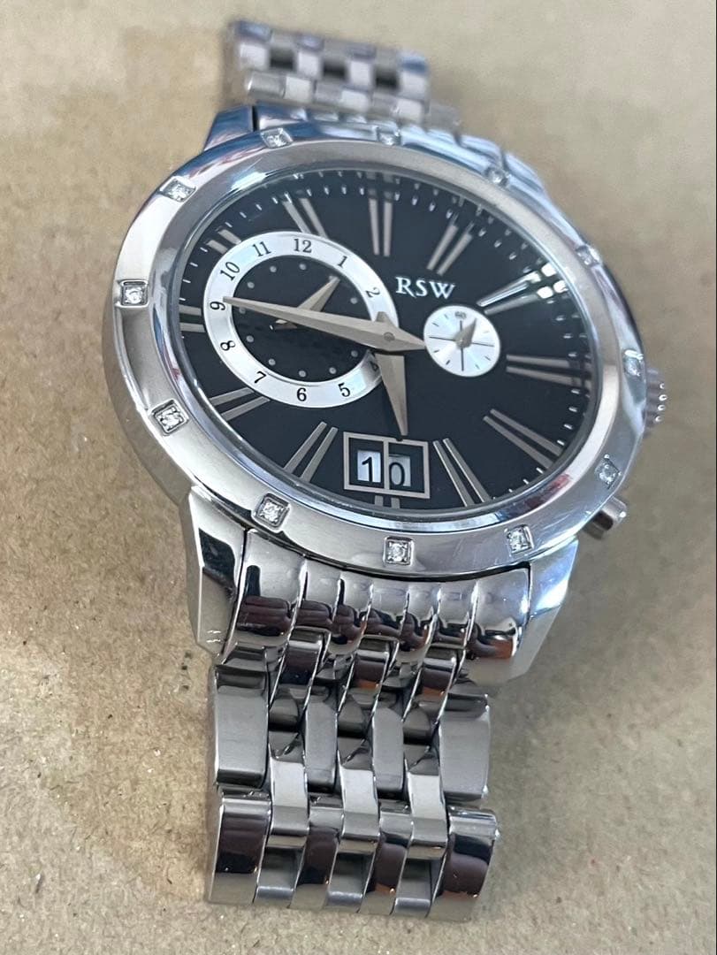 RSWラマスイスウォッチ腕時計メンズダイヤベゼルツインタイマー