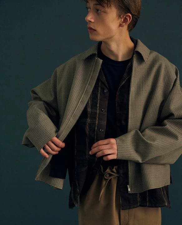 YOKE PLAID WOOL CUT-OFF DRIZZLER JACKET - メルカリ