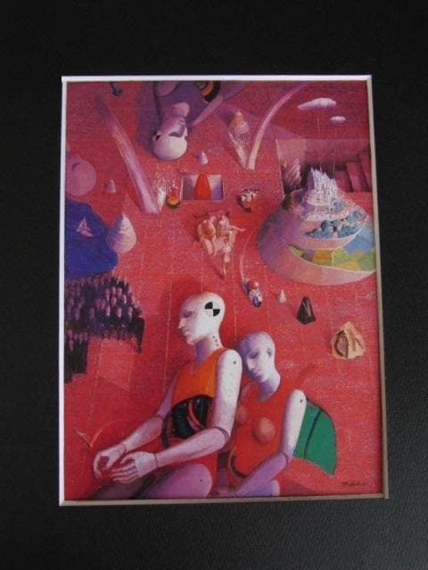 石井武夫、【ダミーの部屋’98】、希少な額装用画集より、新品額装付、状態良好